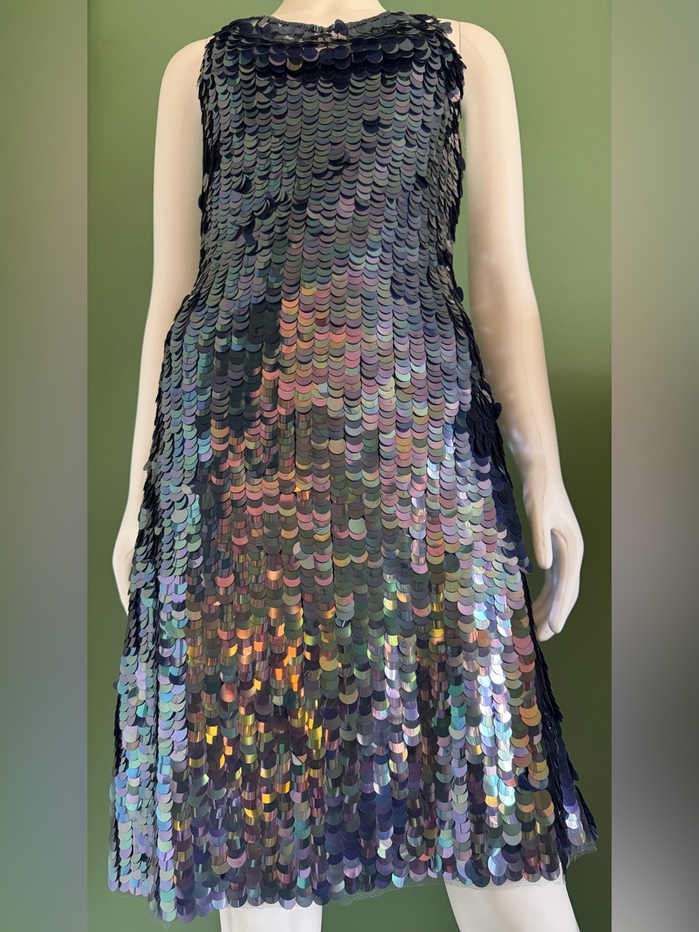 Betsey Johnson Vintage Iridescent Multi-Sequin Slip Dress - Picture 5 of 15
